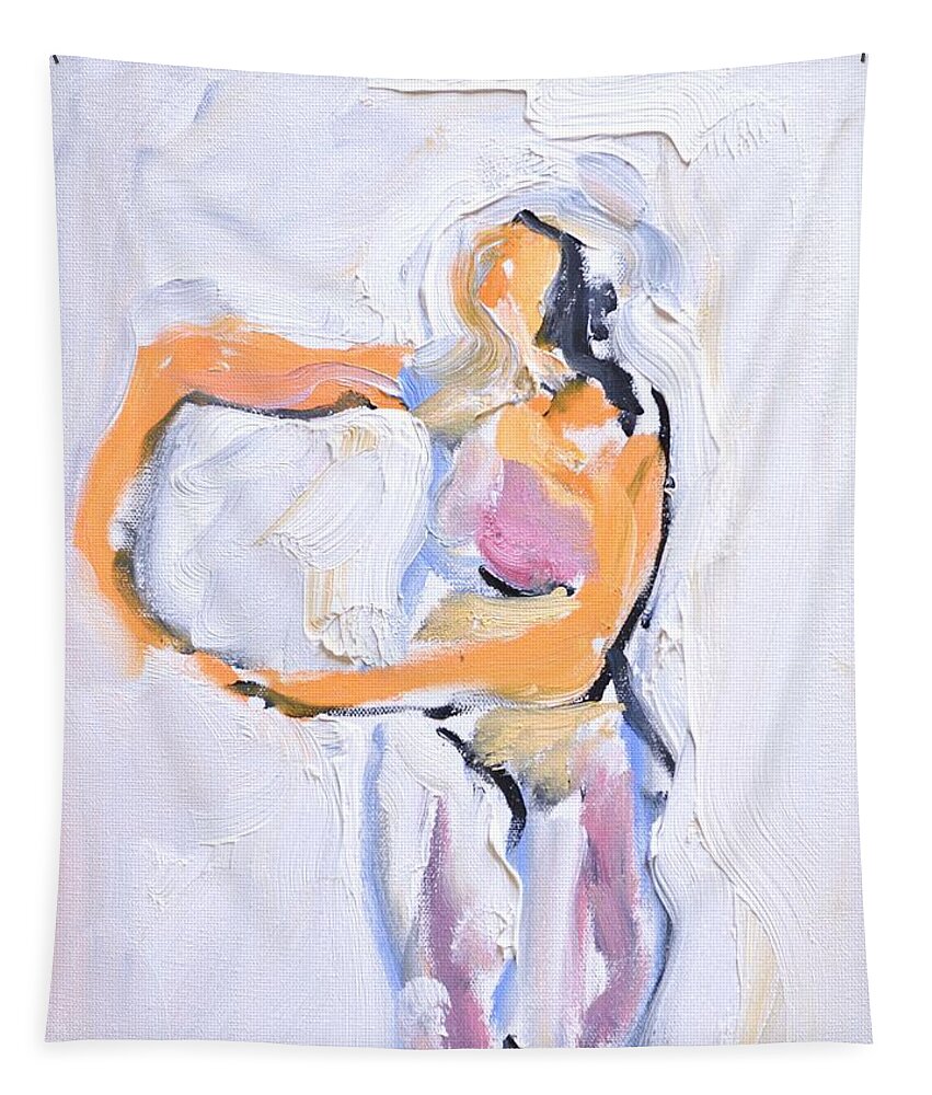 Dance Tapestry featuring the painting Rebekah's Dance Series 2 Pose 5 #1 by Donna Tuten