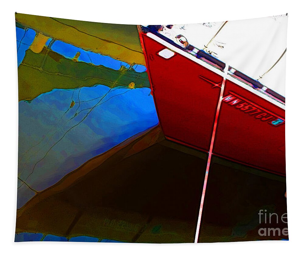 Boat Tapestry featuring the photograph Red One by Julie Lueders 