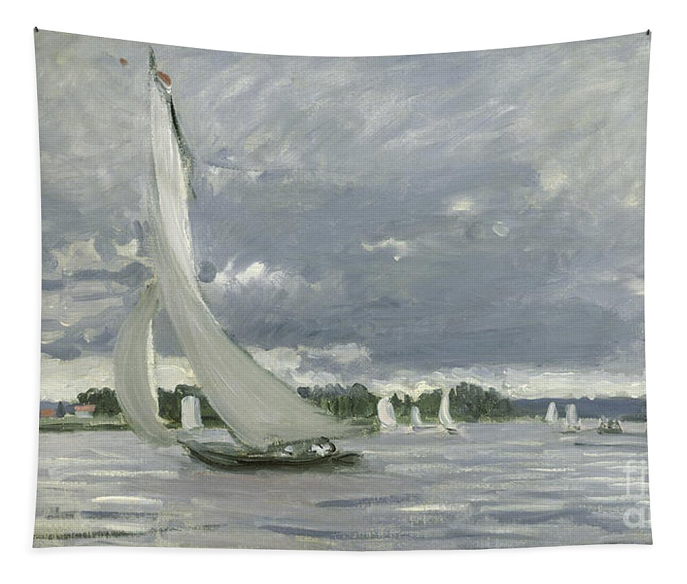 Regatta Tapestry featuring the painting Regatta at Argenteuil by Claude Monet