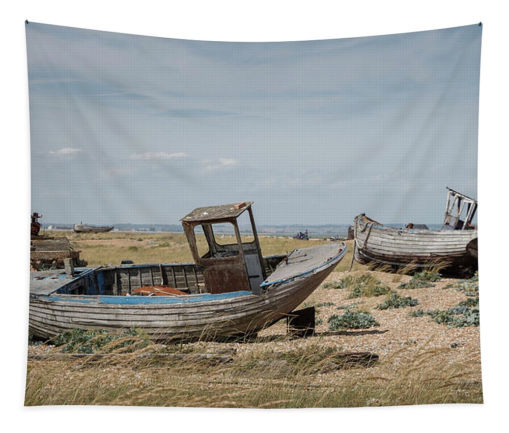 Dungeness Tapestry featuring the photograph Shipwrecked #1 by Rick Deacon