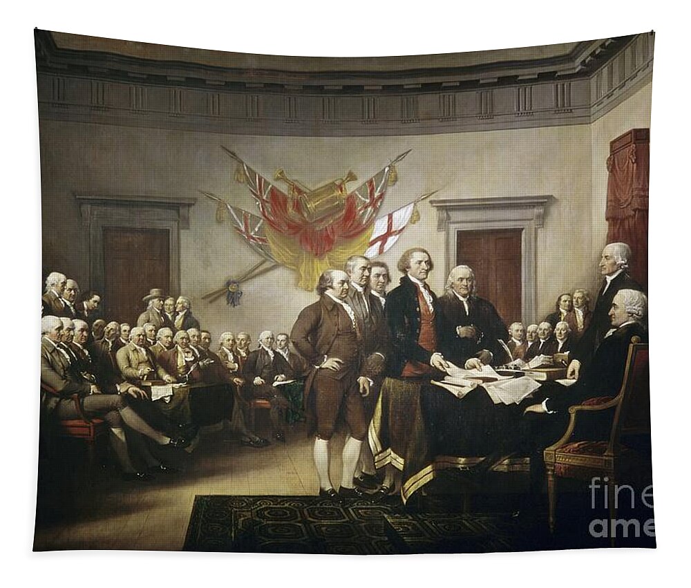 Signing Tapestry featuring the painting Signing the Declaration of Independence by John Trumbull