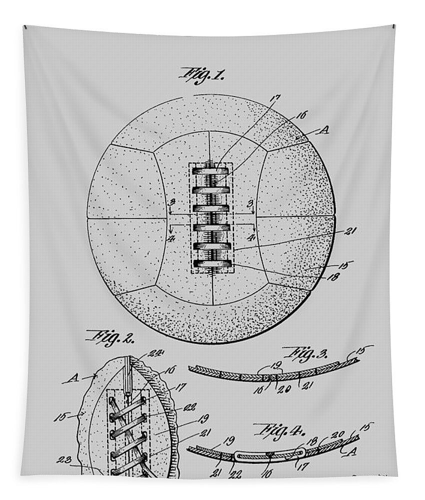 Soccer Tapestry featuring the photograph Soccer Ball Patent 1928 #2 by Chris Smith