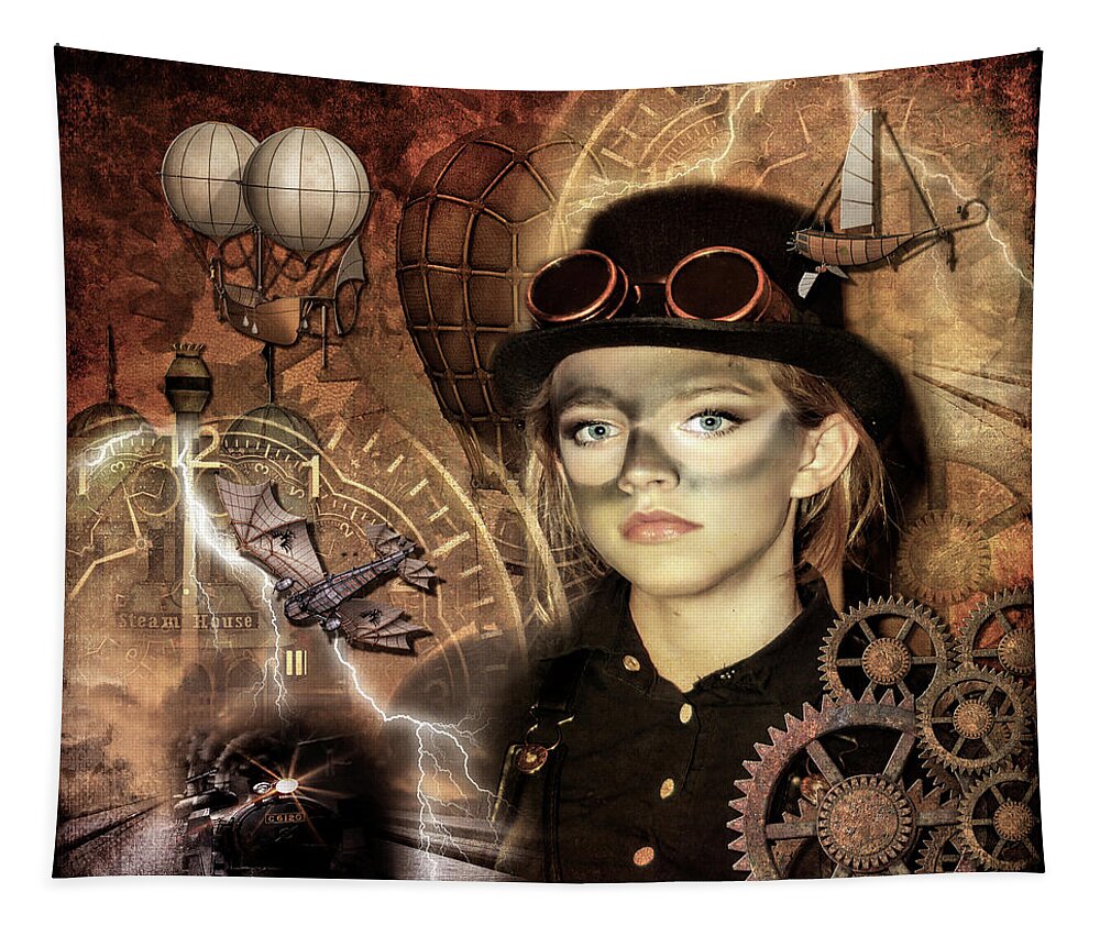 Steampunk Tapestry featuring the photograph Steampunk Princess #1 by Diana Haronis