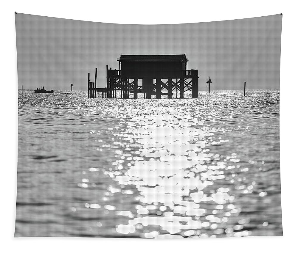 Florida Tapestry featuring the photograph Stilt House Glow #1 by Stefan Mazzola