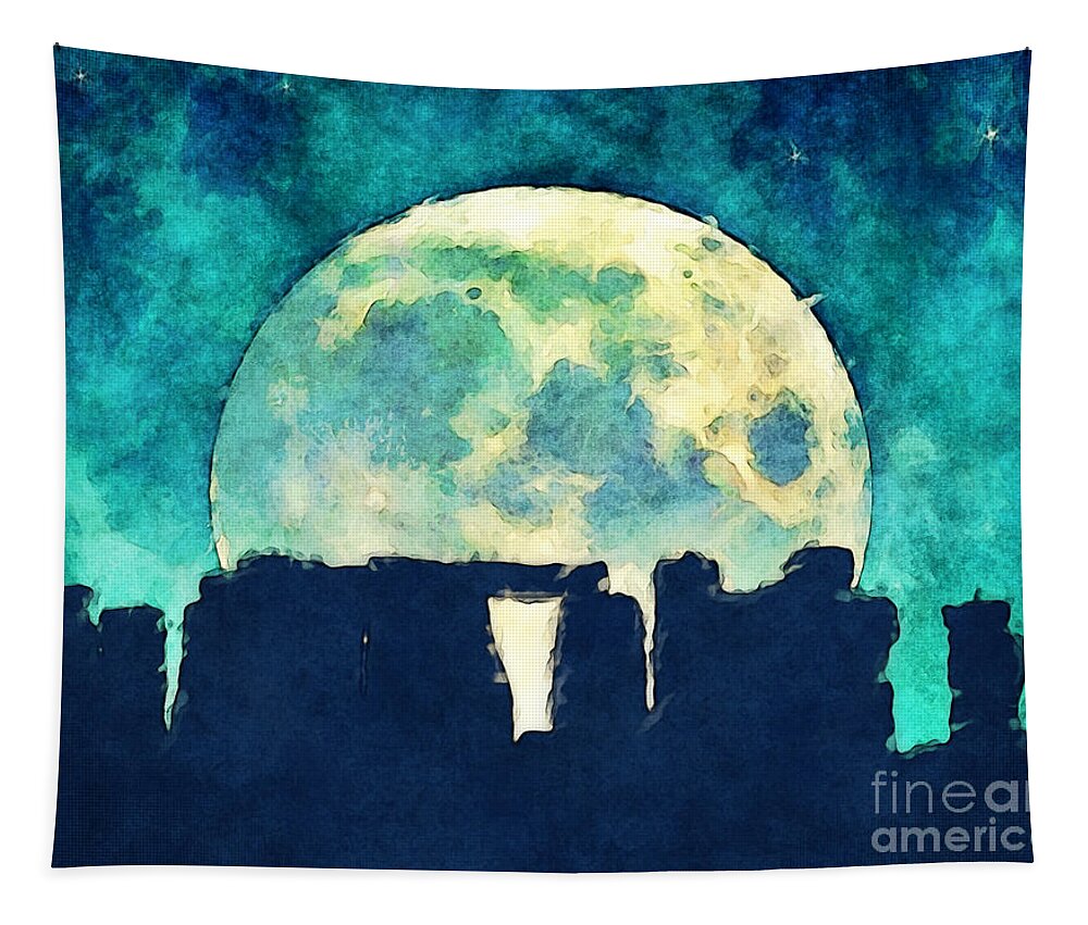 Stonehenge Tapestry featuring the digital art Stonehenge #3 by Phil Perkins
