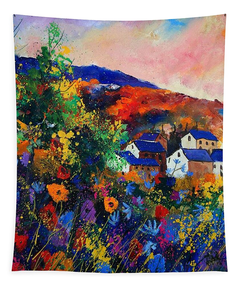 Landscape Tapestry featuring the painting Summer by Pol Ledent