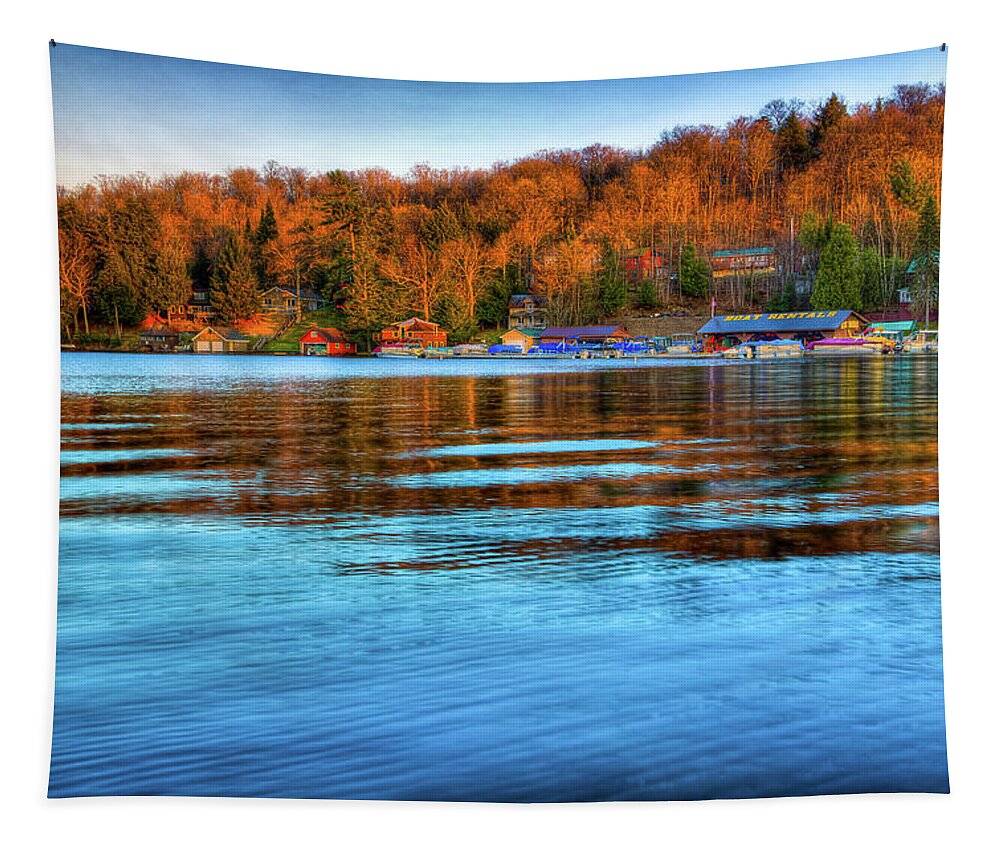 Sun Setting On The Marina Tapestry featuring the photograph Sun Setting on the Marina #1 by David Patterson