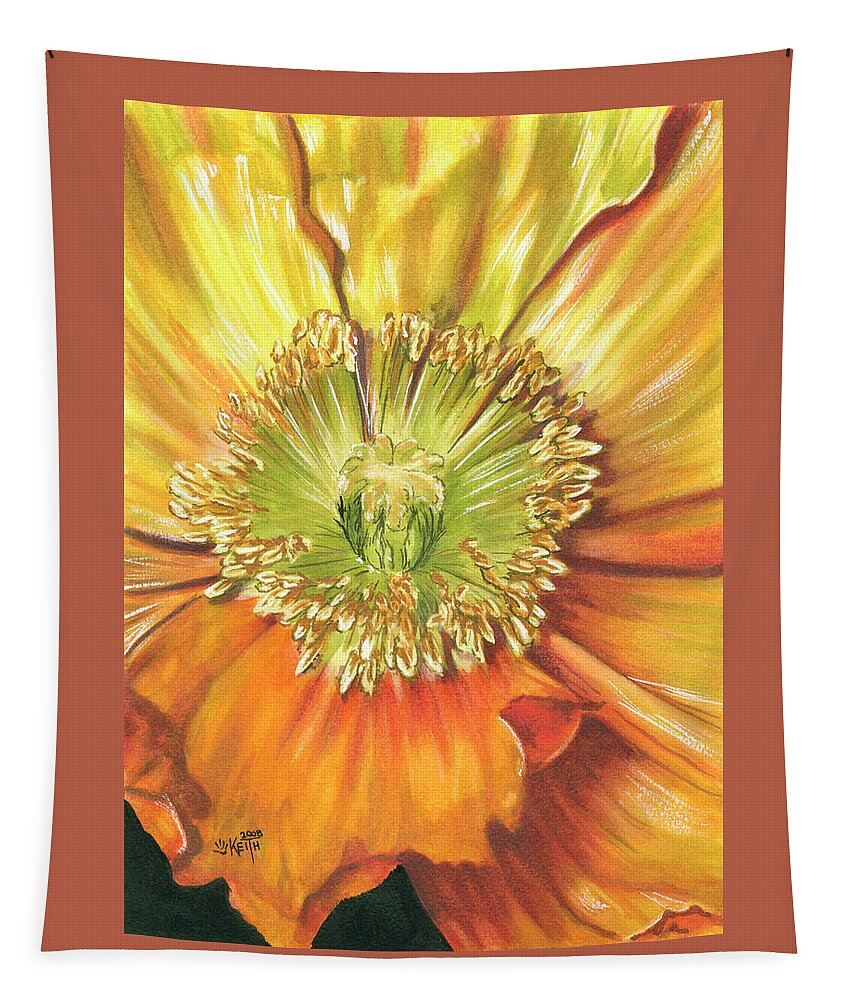 Gerbera Tapestry featuring the painting Sunburst by Barbara Keith