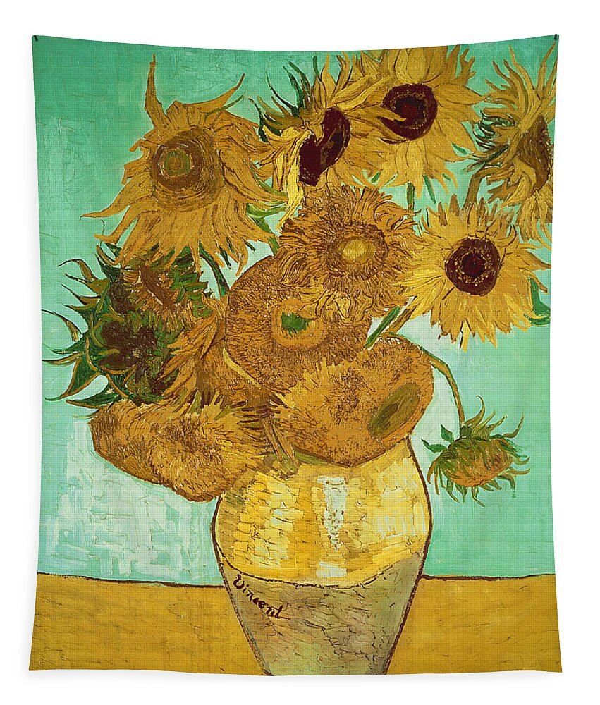 Sunflowers Tapestry featuring the painting Sunflowers by Van Gogh by Vincent Van Gogh
