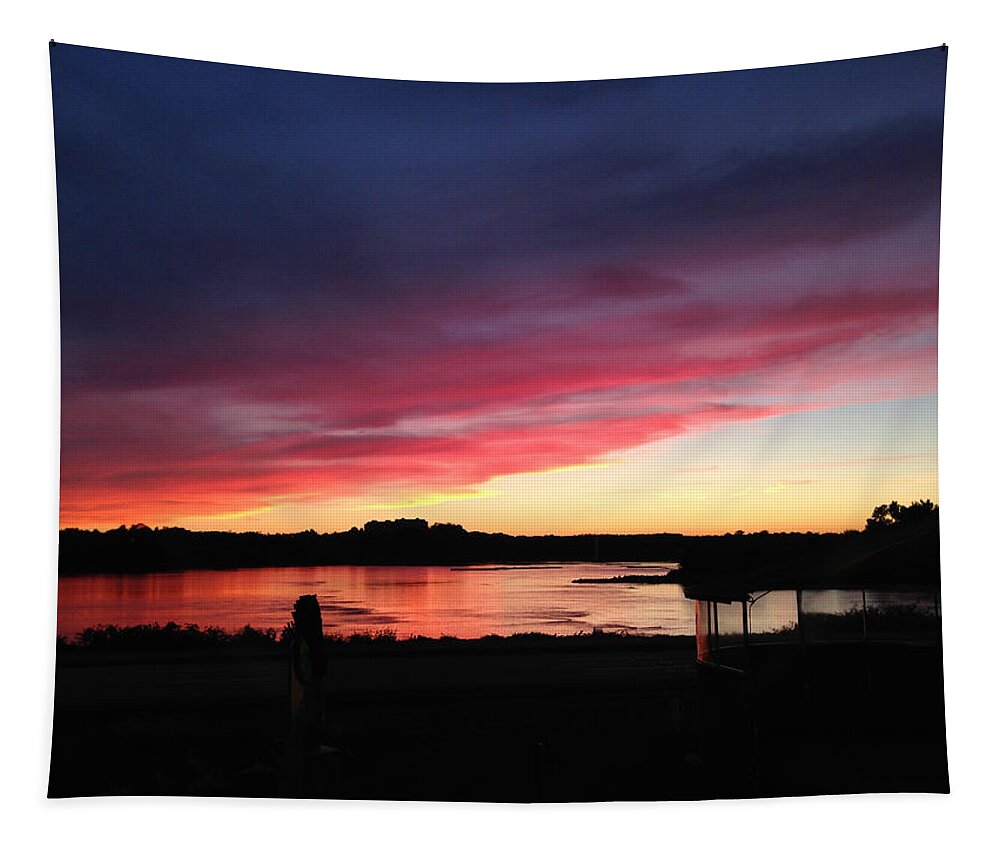Sunset Tapestry featuring the photograph Susquehanna Sunset #2 by Jean Macaluso