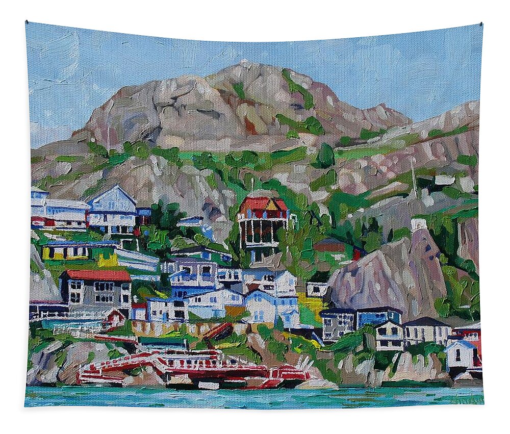 889 Tapestry featuring the painting The Battery #1 by Phil Chadwick