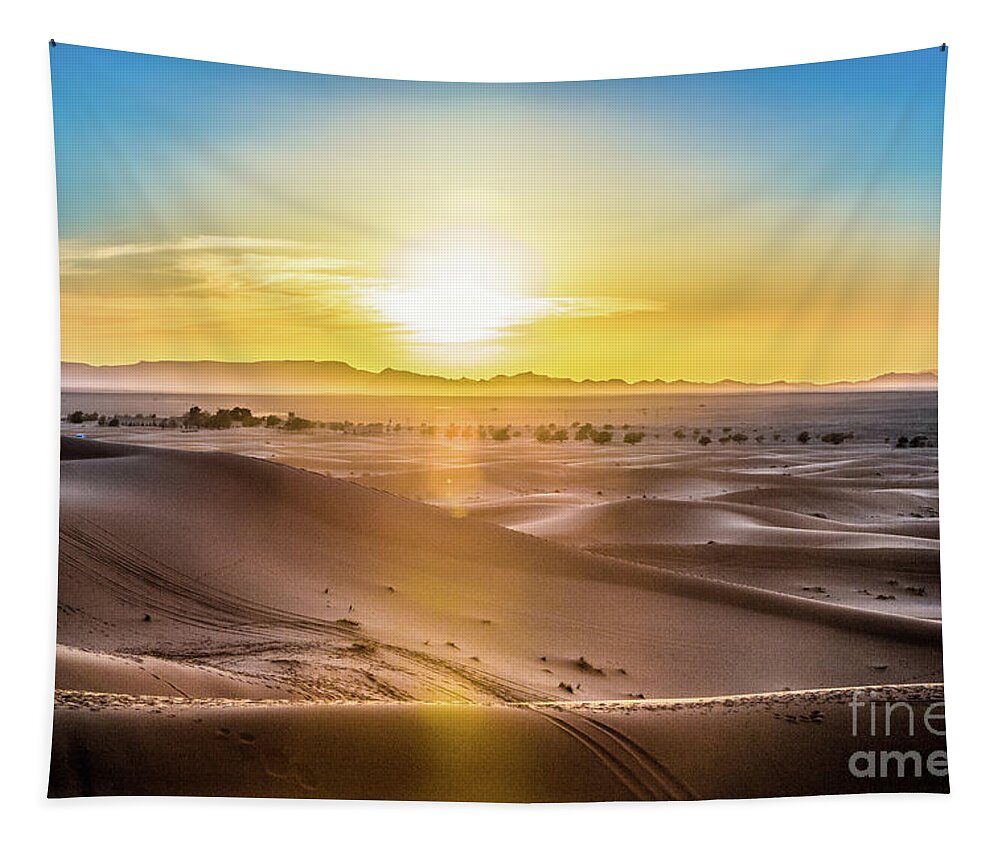 Sahara Desert Tapestry featuring the photograph The Beauty of the Sahara Desert #1 by Rene Triay FineArt Photos