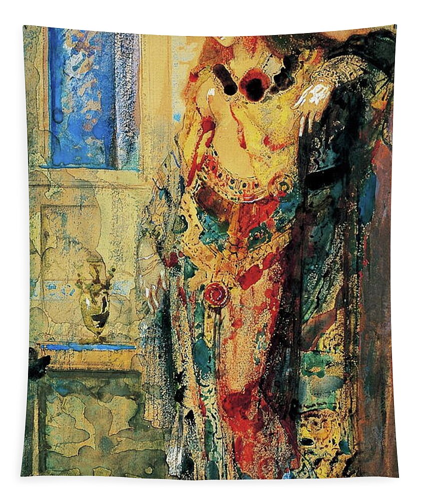 Gustave Moreau Tapestry featuring the drawing The Toilette #2 by Gustave Moreau