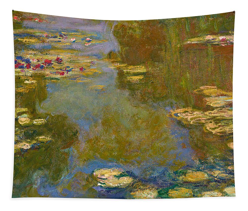 Claude Monet Tapestry featuring the painting The Water Lily Pond #1 by Claude Monet