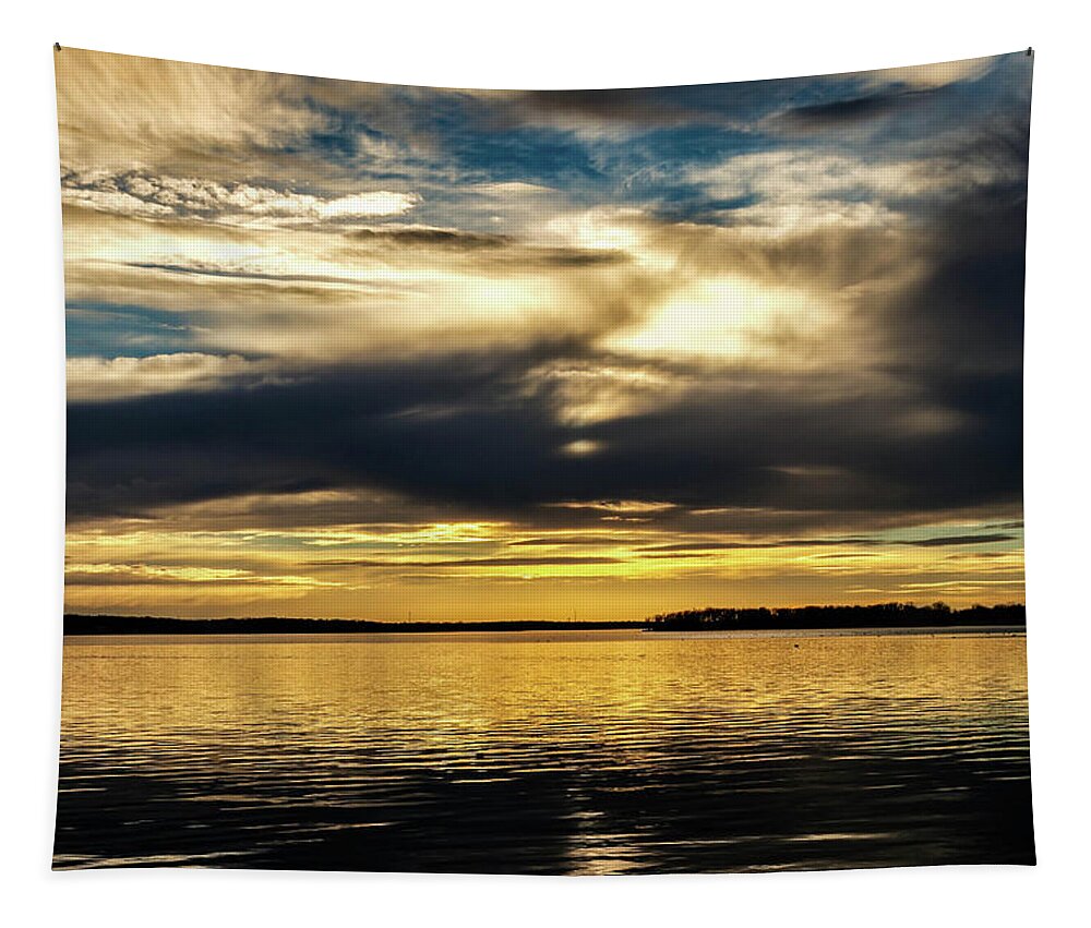 Cloudy Tapestry featuring the photograph Thunderbird Sunset #1 by Doug Long