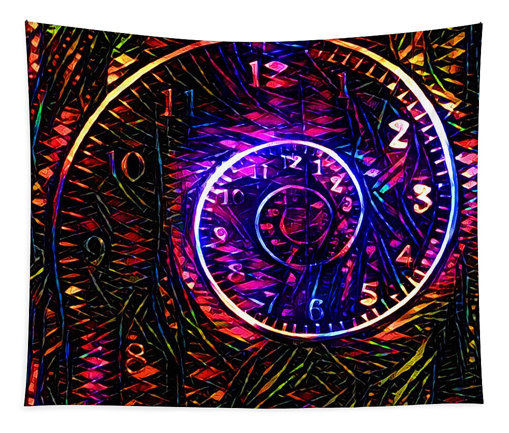 Painting Tapestry featuring the digital art Time spiral #1 by Bruce Rolff