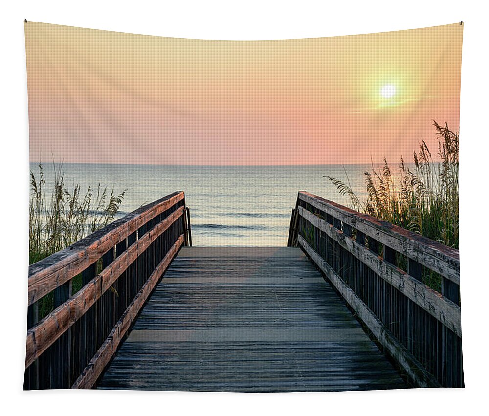 Landscape Tapestry featuring the photograph Beyond the Sea by Michael Scott