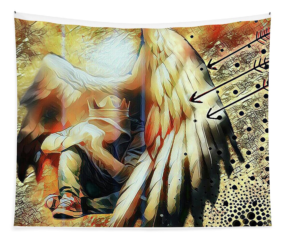 Jennifer Page Tapestry featuring the digital art Under His Wings by Jennifer Page