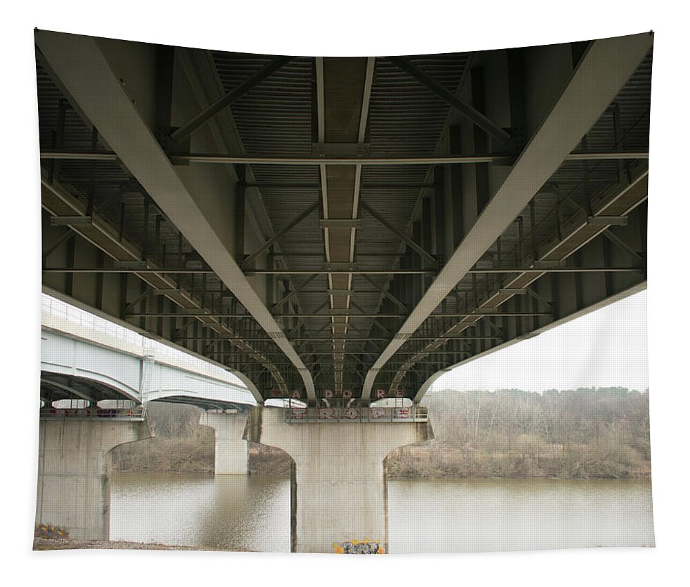 Alabama Tapestry featuring the photograph Under the Bridge 1 - Florence, Alabama by James-Allen