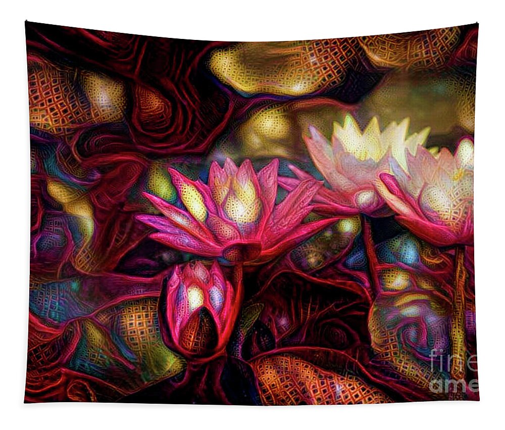 Aquatic Plant Tapestry featuring the digital art Waterlilies 7 #1 by Amy Cicconi