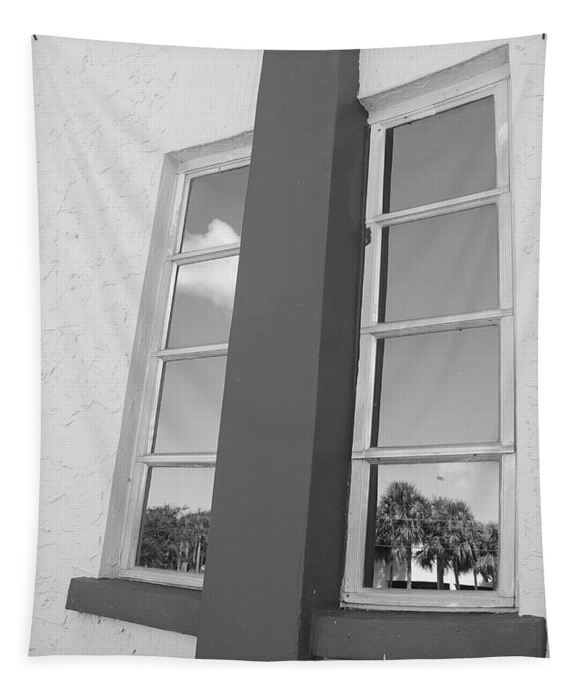 Black And White Tapestry featuring the photograph Window T Glass #1 by Rob Hans
