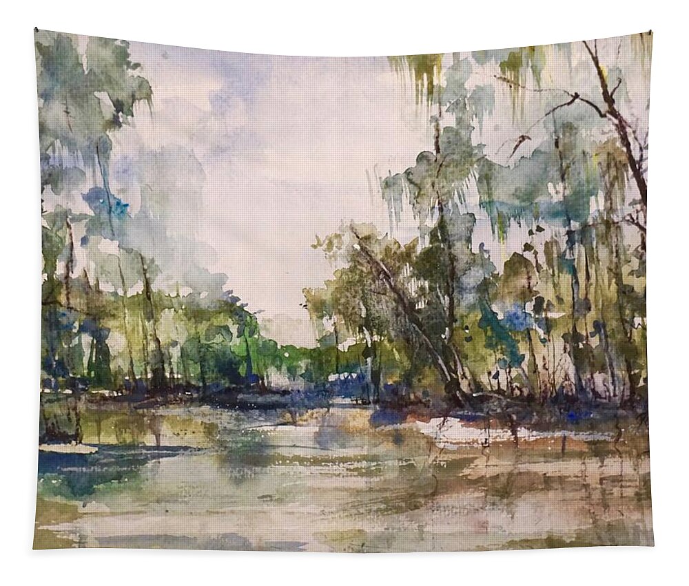 Bayou Tapestry featuring the painting You On the Bayou #1 by Robin Miller-Bookhout