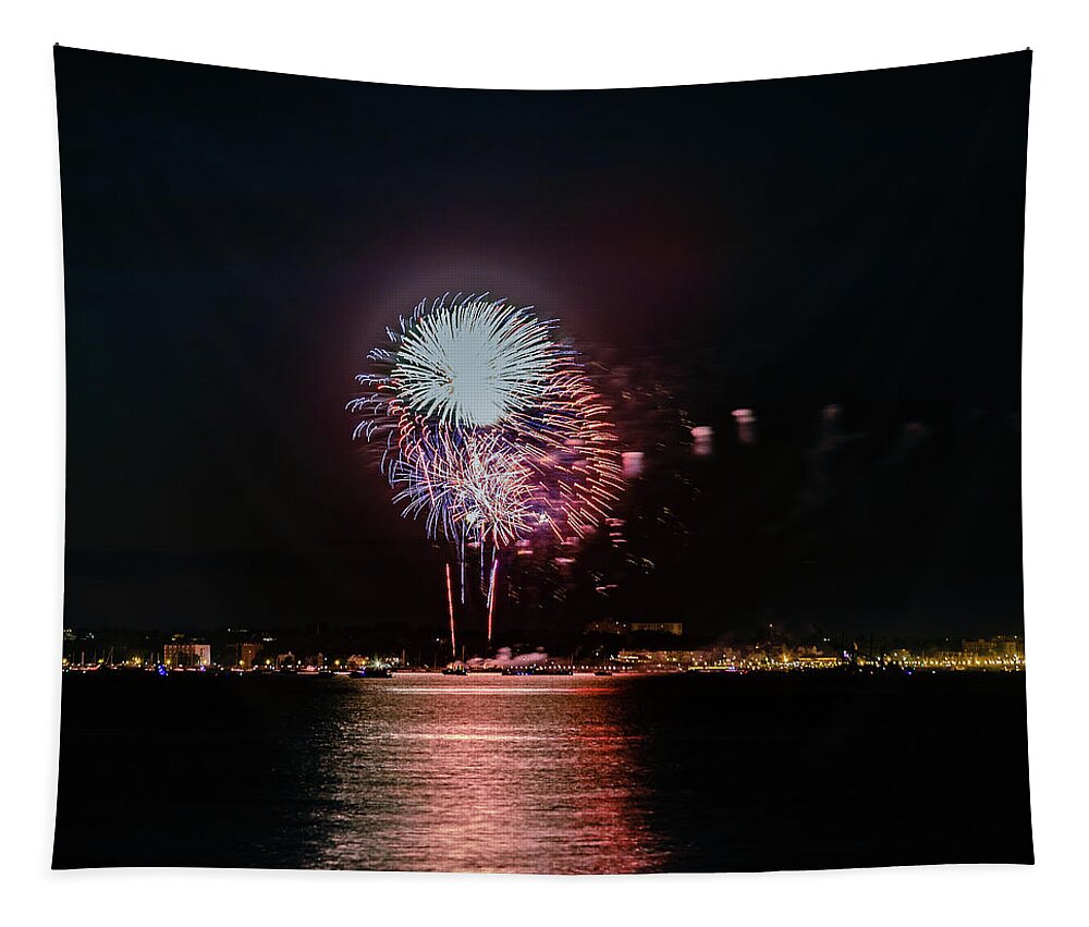 Anniversary Tapestry featuring the photograph Fireworks #10 by SAURAVphoto Online Store