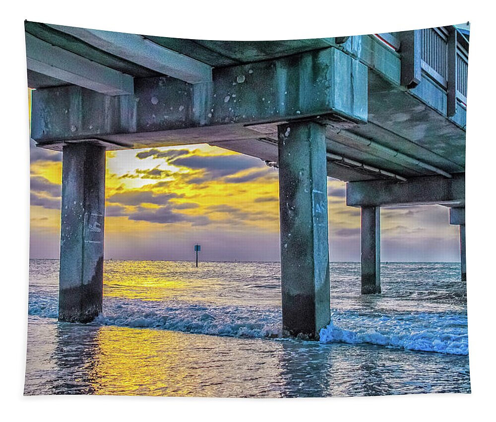 Pier 60 Tapestry featuring the photograph 10746 Tranquil Evening by Pamela Williams