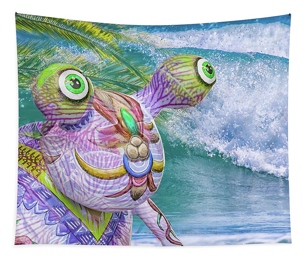 Alien Tapestry featuring the digital art 10859 Aliens in Paradise by Pamela Williams