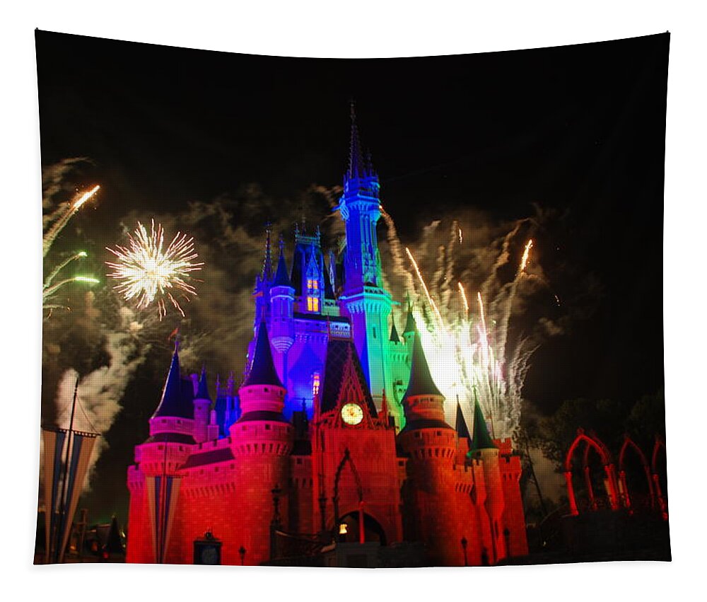 Magic Kingdon Tapestry featuring the photograph Cinderella Castle #11 by Rob Hans