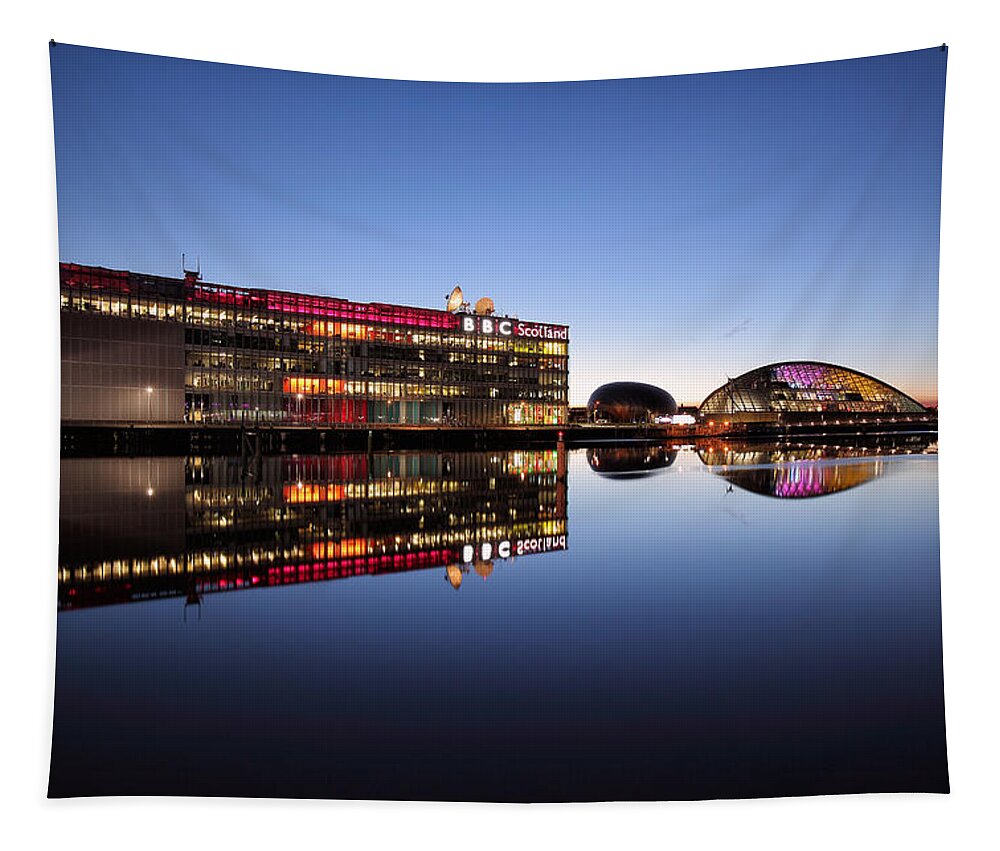  Architecture Tapestry featuring the photograph River Clyde Reflections #10 by Grant Glendinning