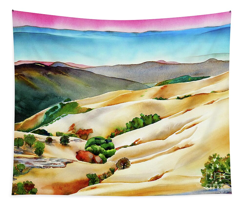 Fremont Peak Tapestry featuring the painting #153 View From Fremont Peak #153 by William Lum