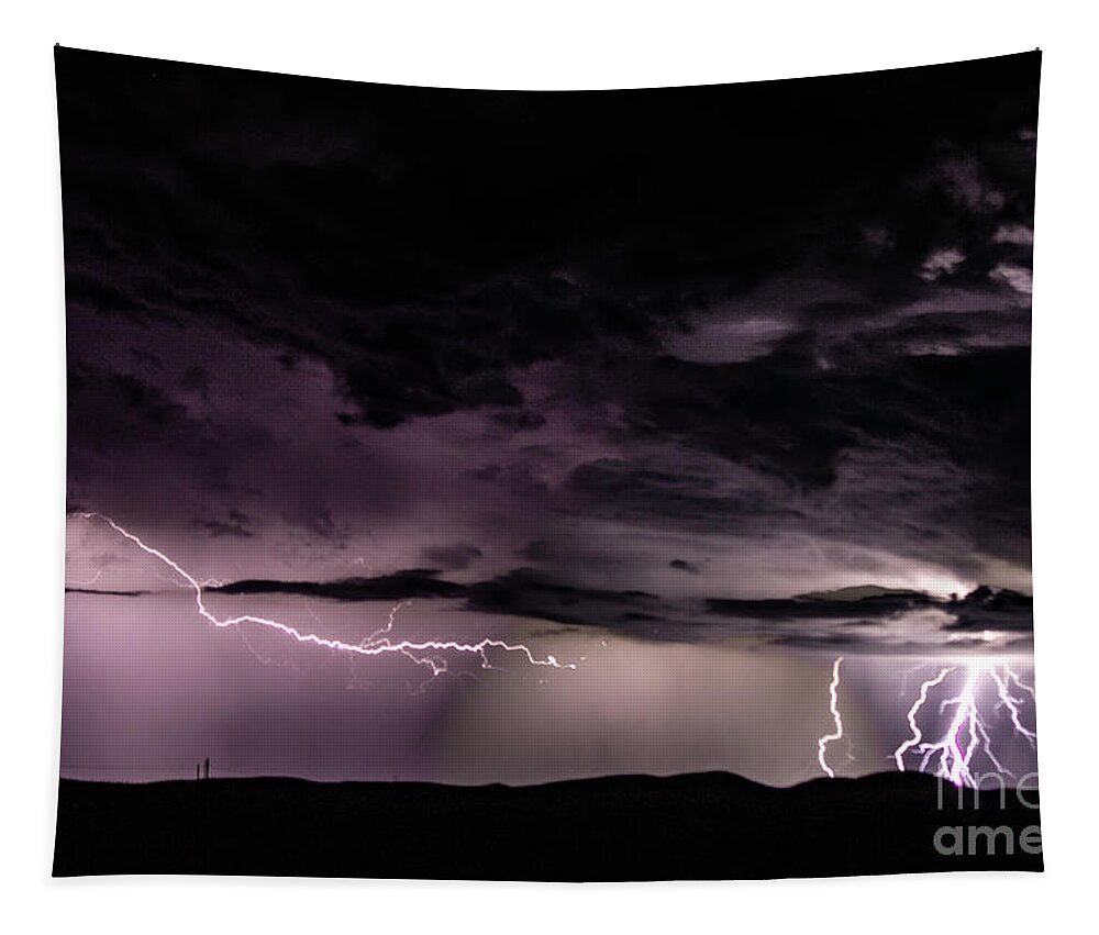Lightning Tapestry featuring the photograph Lightning #18 by Mark Jackson