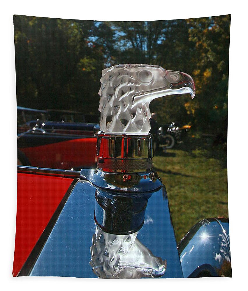 1929 Franklin Tapestry featuring the photograph 1929 Franklin Model 137 Sport Touring Hood Ornament by Allen Beatty