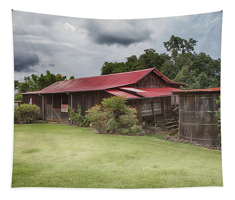 Japanese Tapestry featuring the photograph 1930s Kona Coffee Farmhouse by Susan Rissi Tregoning