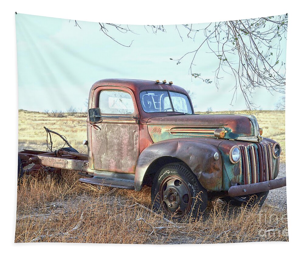 1940s Tapestry featuring the photograph 1940s Ford Farm Truck by Catherine Sherman