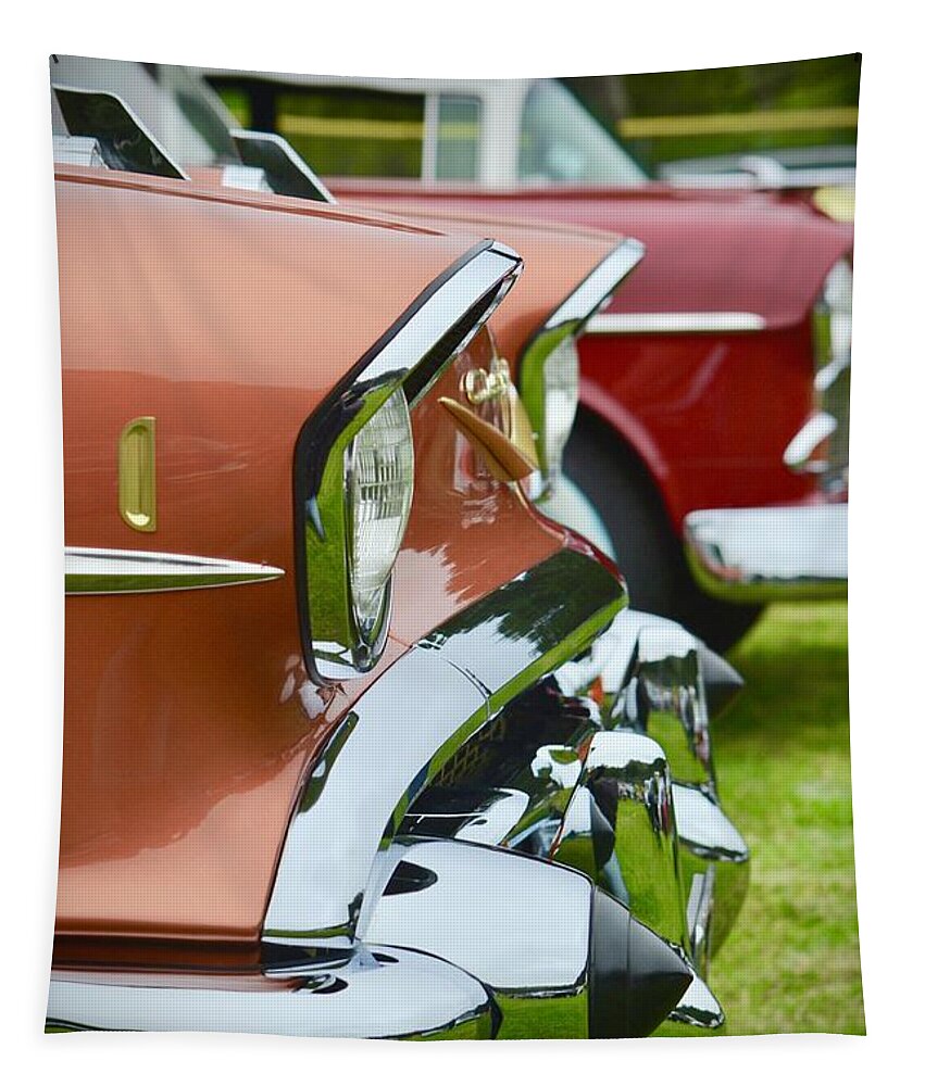  Tapestry featuring the photograph 1957 Chevy Front End by Dean Ferreira