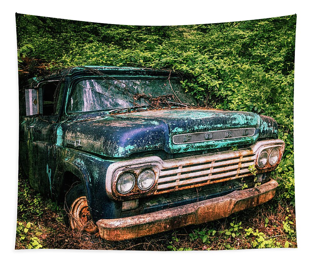 1950s Tapestry featuring the photograph 1959 Old Vintage Ford Truck by Debra and Dave Vanderlaan