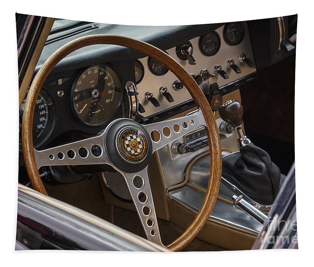 1964 Jaguar Tapestry featuring the photograph 1964 Jaguar XKE Interior by Dennis Hedberg