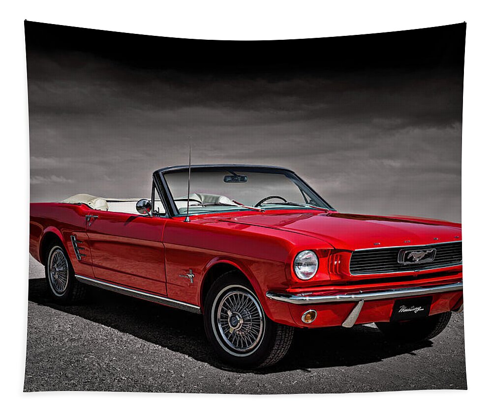 Mustang Tapestry featuring the digital art 1966 Ford Mustang Convertible by Douglas Pittman