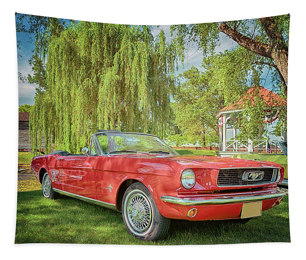 Ford Tapestry featuring the photograph 1966 Ford Mustang Convertible by Susan Rissi Tregoning