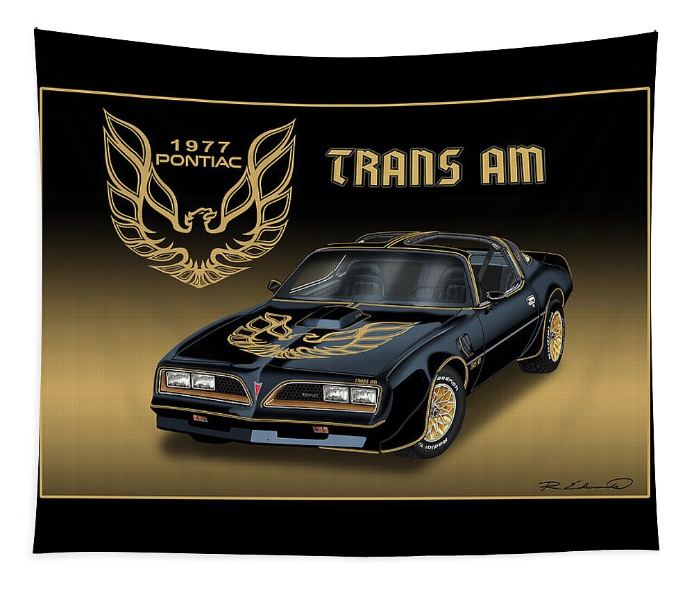 Pontiac Tapestry featuring the painting 1977 Pontiac Trans AM Bandit by Rudy Edwards