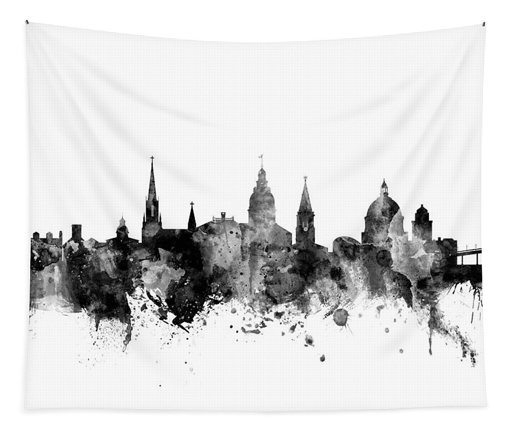 Annapolis Tapestry featuring the digital art Annapolis Maryland Skyline #2 by Michael Tompsett