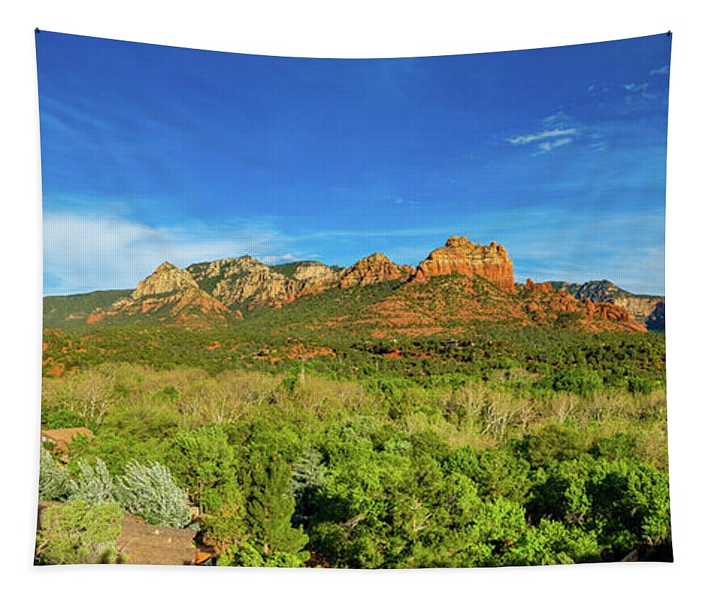 Arizona Tapestry featuring the photograph Beautiful Sedona Panorama #2 by Raul Rodriguez