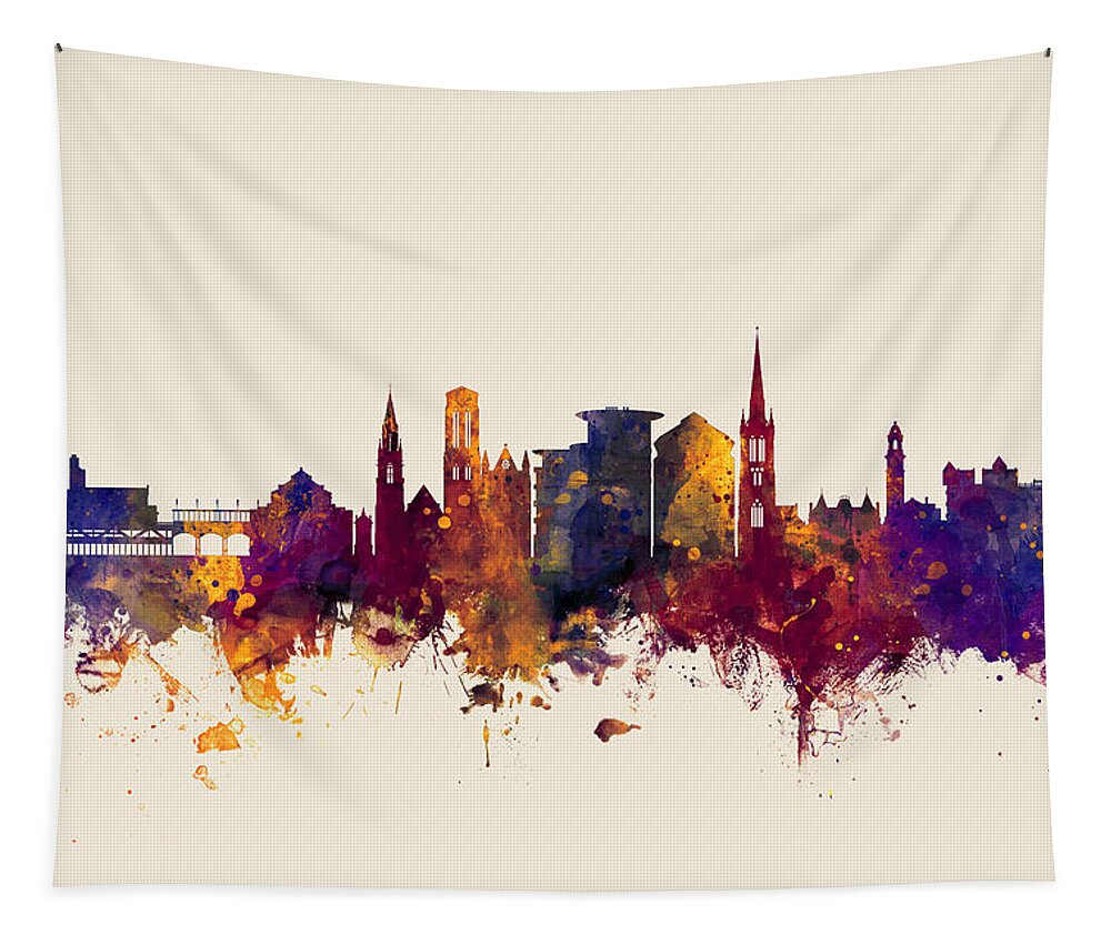 Bournemouth Tapestry featuring the digital art Bournemouth England Skyline #2 by Michael Tompsett