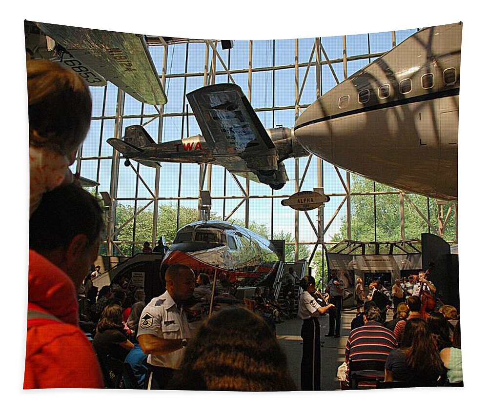 Air And Space Museum Tapestry featuring the photograph Concert Under the Planes by Kenny Glover