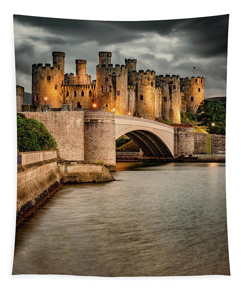 Conwy Tapestry featuring the photograph Conwy Castle Wales by Adrian Evans