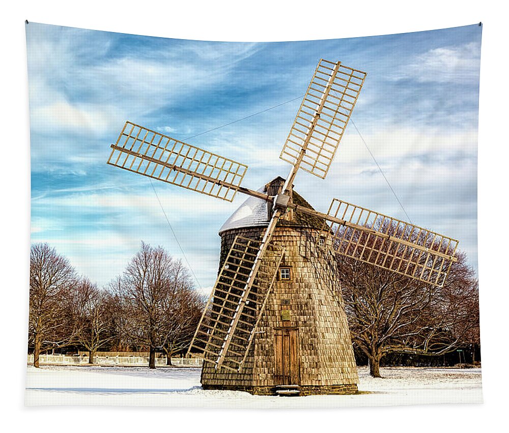 Windmill Tapestry featuring the photograph Corwith Windmill Long Island NY CII #2 by Susan Candelario