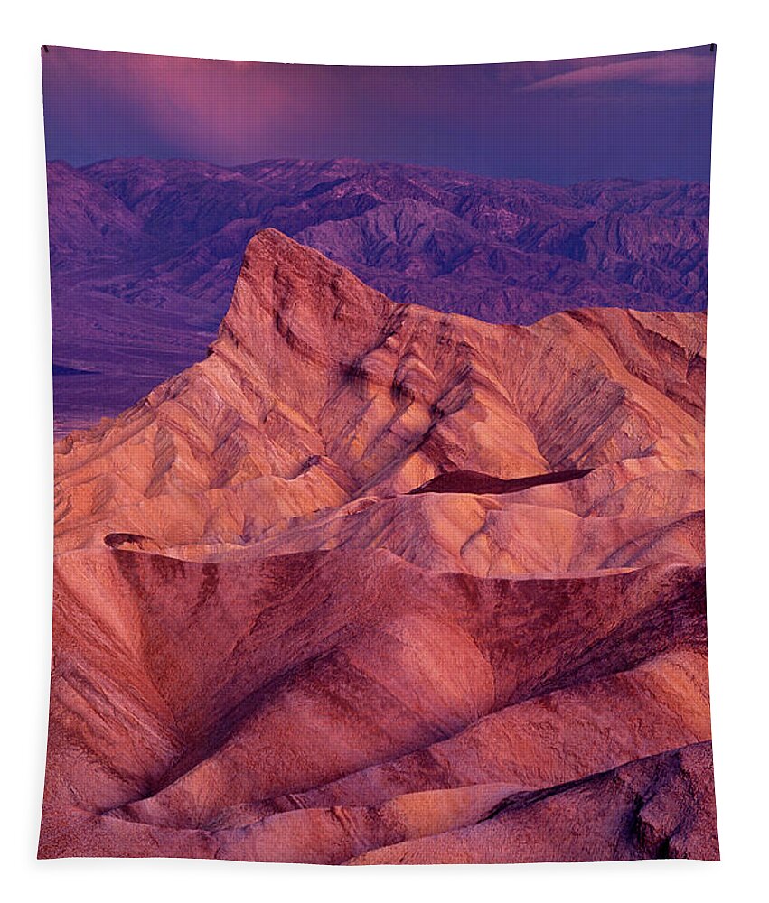 Dave Welling Tapestry featuring the photograph Dawn Zabriski Point Death Valley National Park California #2 by Dave Welling