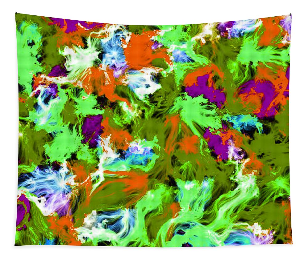 Abstract Tapestry featuring the painting Flames in Living Color #2 by Bruce Nutting